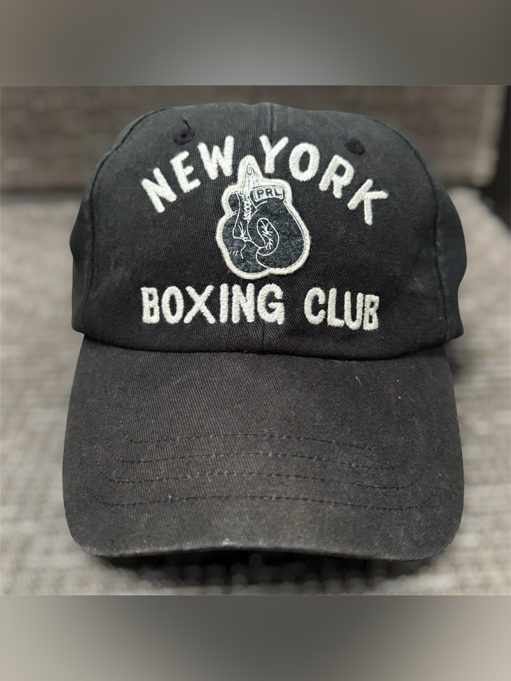 Polo Ralph Lauren New York Boxing Club Logo Hat Leather Strap Back Baseball Cap